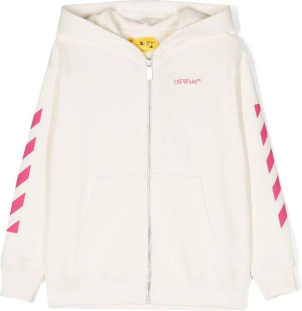 Off-White Kids Hoodie met print Wit