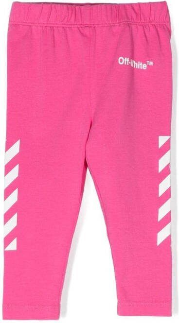 Off-White Kids Legging met logoprint Roze
