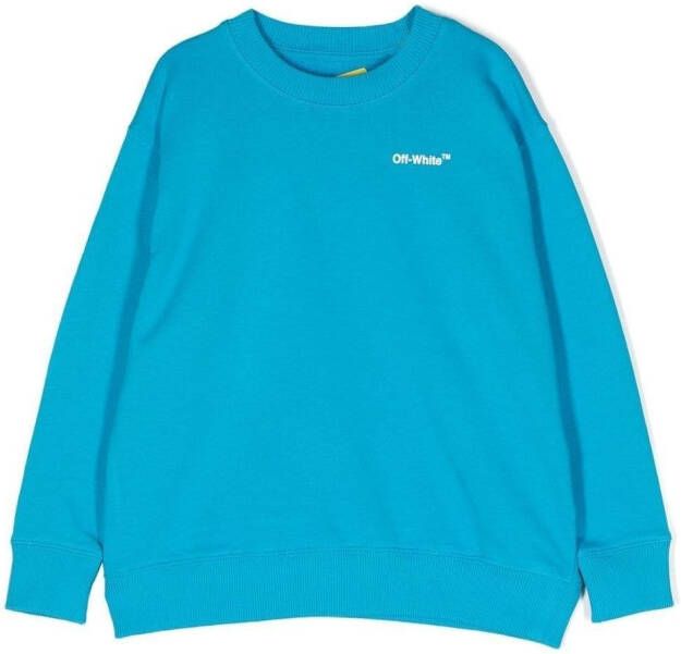 Off-White Kids Sweater met logoprint Blauw