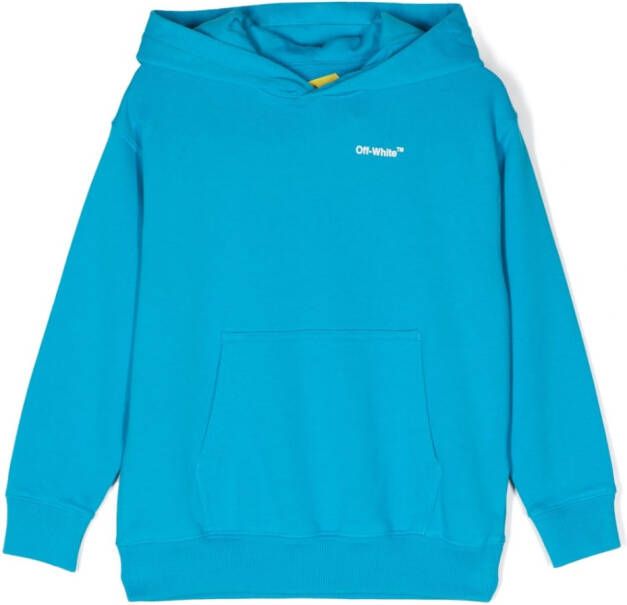 Off-White Kids Hoodie met logoprint Blauw