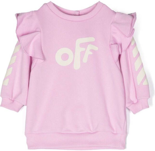 Off-White Kids Sweater met logoprint Roze