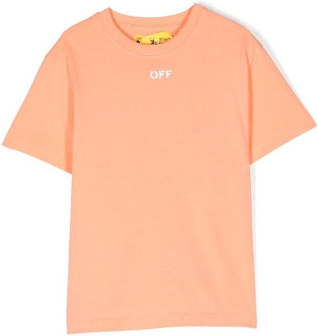 Off-White Kids T-shirt met logoprint Oranje
