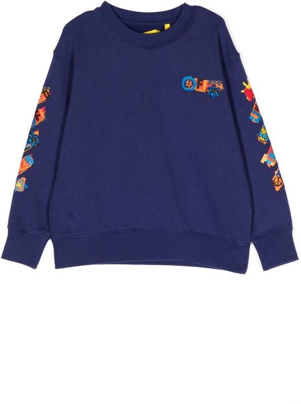 Off-White Kids Sweater met logoprint Blauw