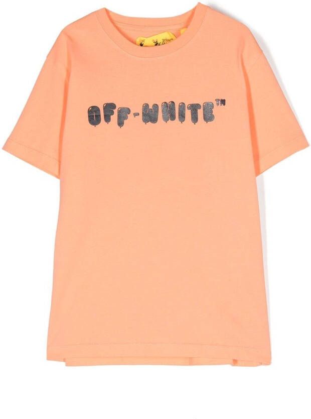 Off-White Kids T-shirt met logoprint Oranje