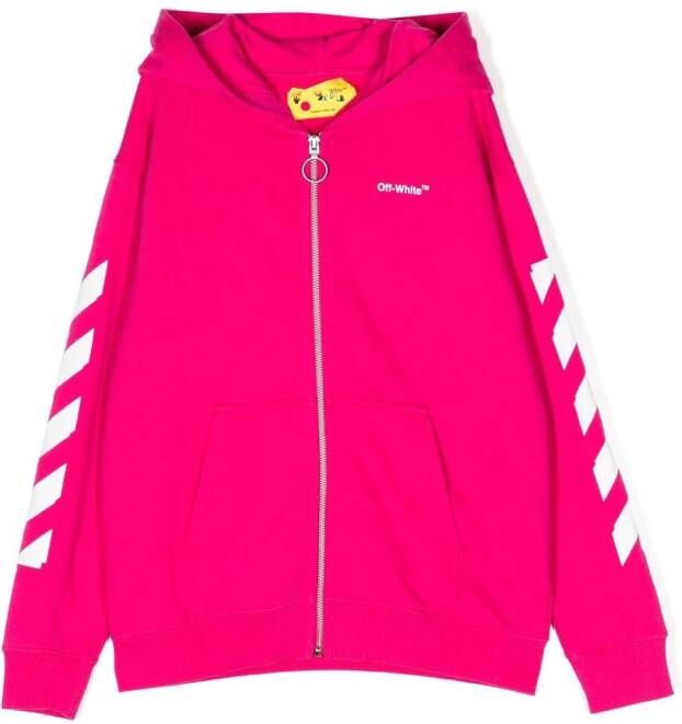 Off-White Kids Hoodie met logoprint Roze