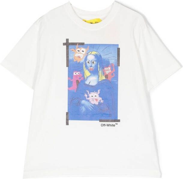 Off-White Kids T-shirt met print Wit