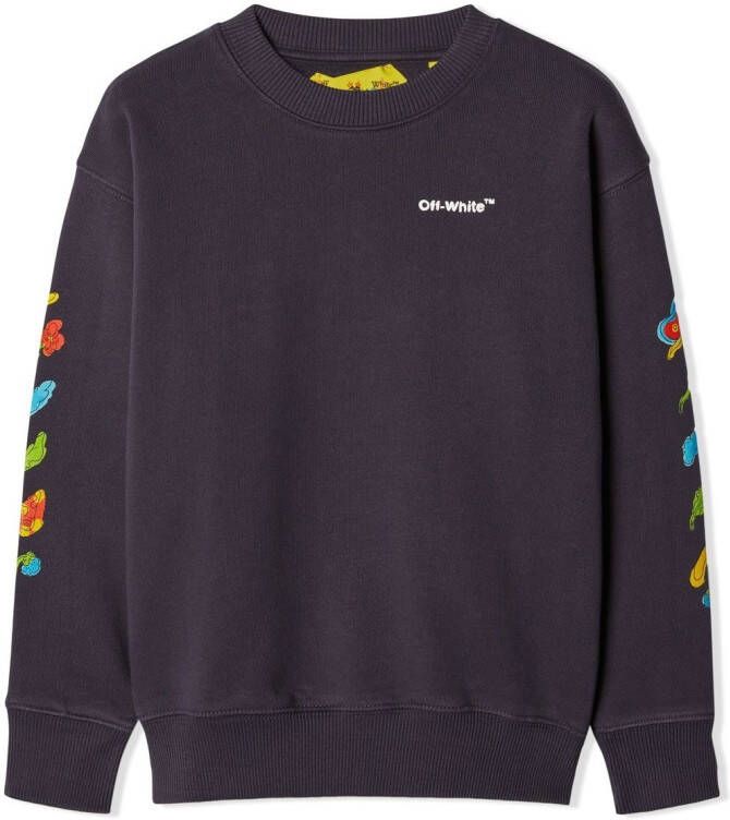 Off-White Kids Sweater met print Blauw