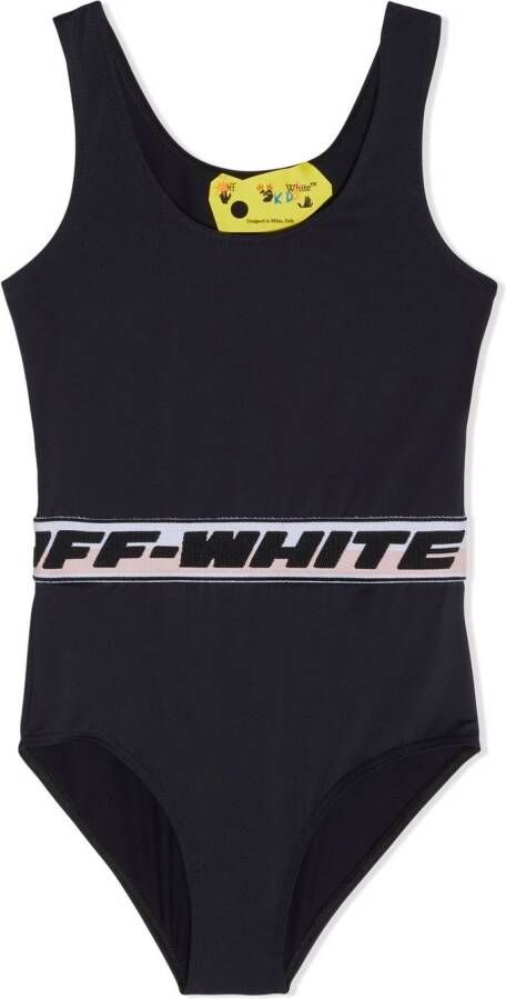 Off-White Kids Badpak met logo tailleband Zwart