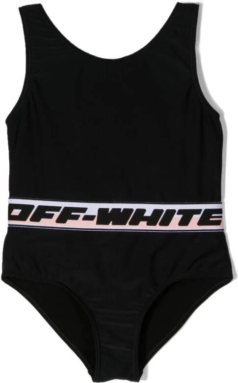 Off-White Kids Badpak met logoband Zwart
