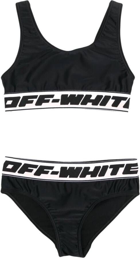 Off-White Kids Bikini met logoband Zwart