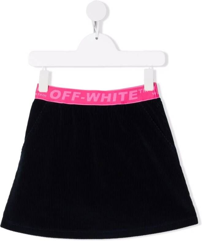 Off-White Kids Fluwelen mini-rok Zwart