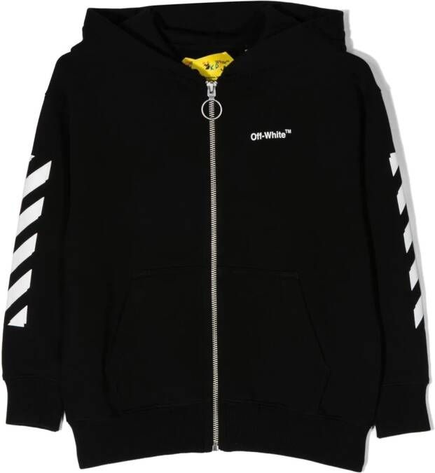 Off-White Kids Hoodie met logoprint Zwart