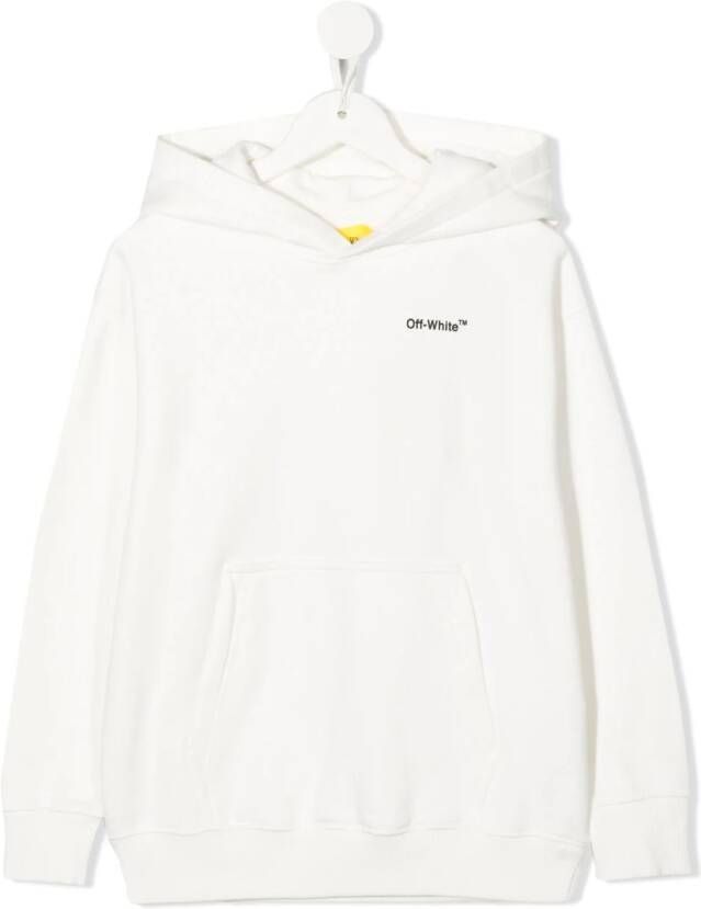 Off-White Kids Jersey hoodie Wit