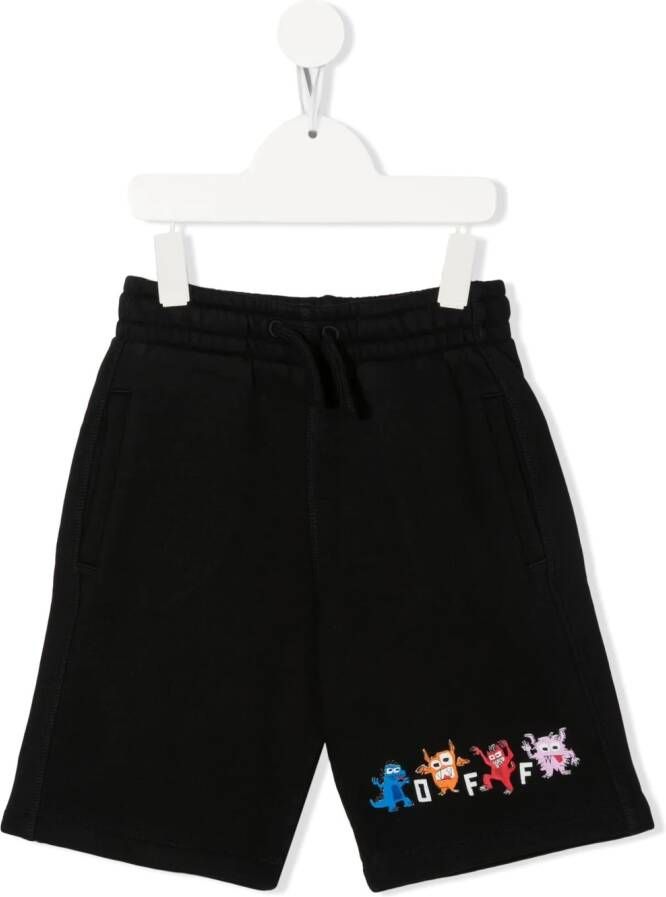 Off-White Kids Jersey shorts Zwart