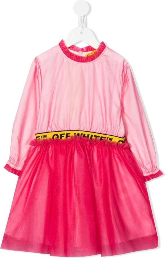 Off-White Kids Jurk met logo tailleband Roze