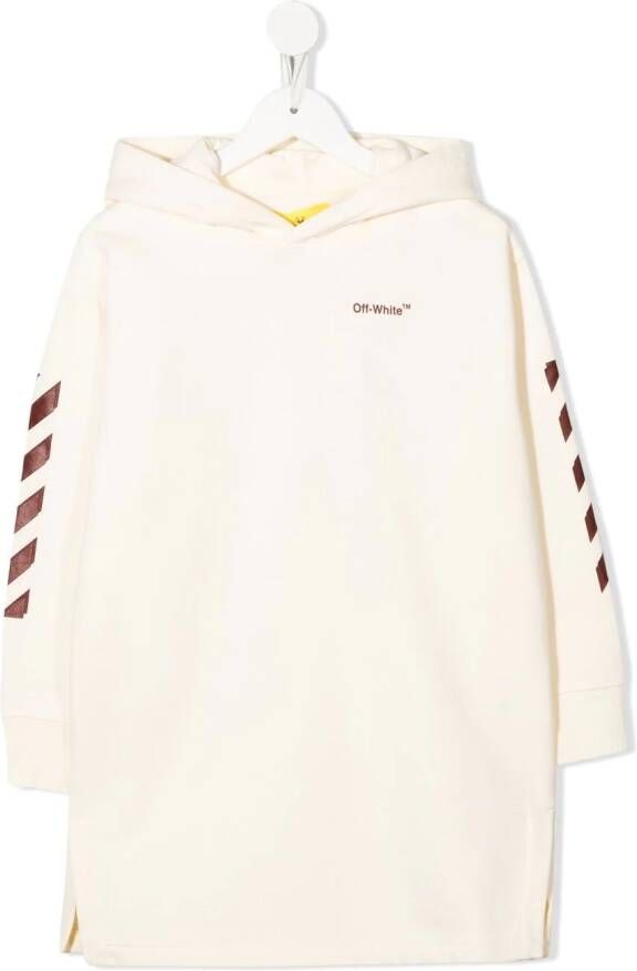 Off-White Kids Jurk met logoprint Beige