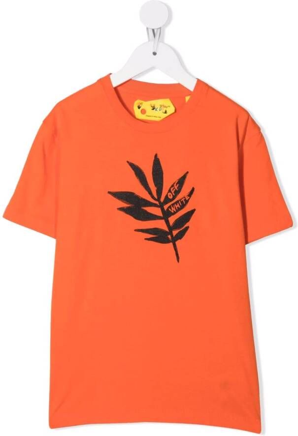 Off-White Kids Katoenen T-shirt Oranje
