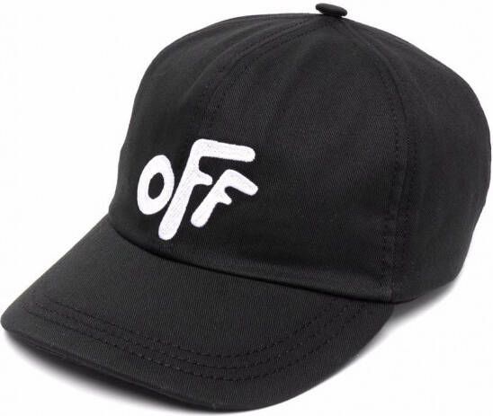 Off-White Kids Pet met geborduurd logo Zwart