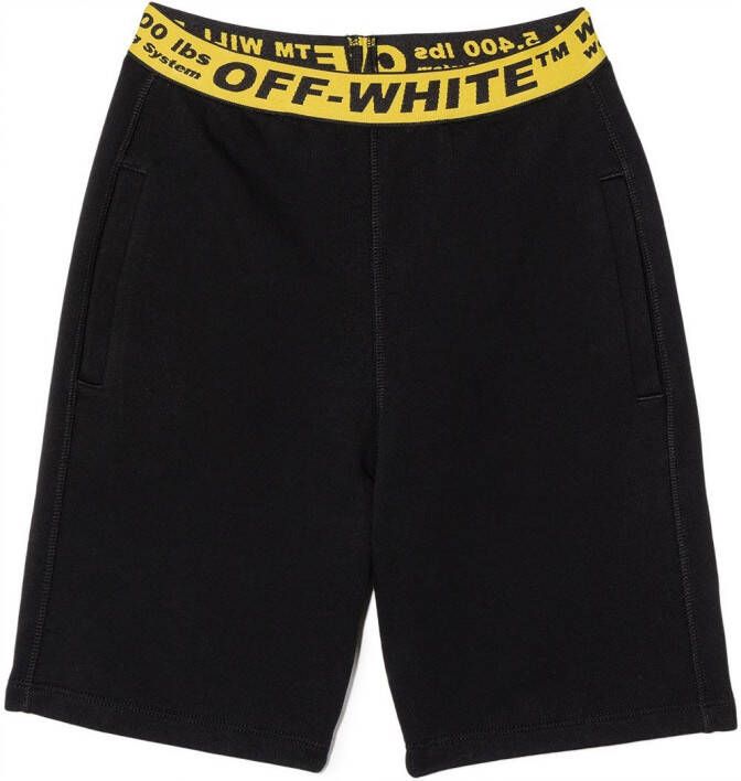 Off-White Kids Shorts met logoband Zwart