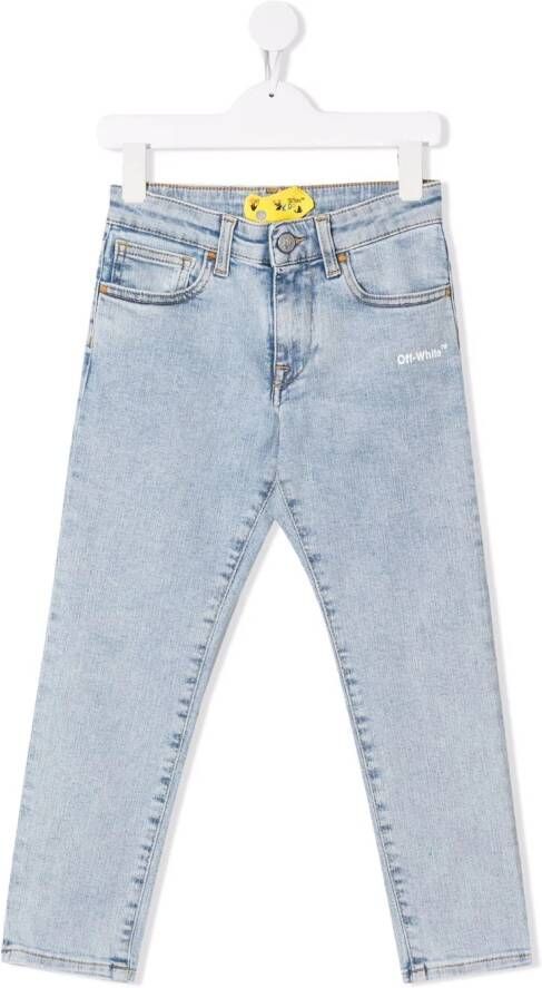 Off-White Kids Skinny jeans Blauw