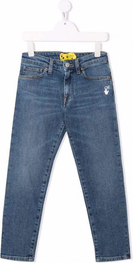 Off-White Kids Straight jeans Blauw