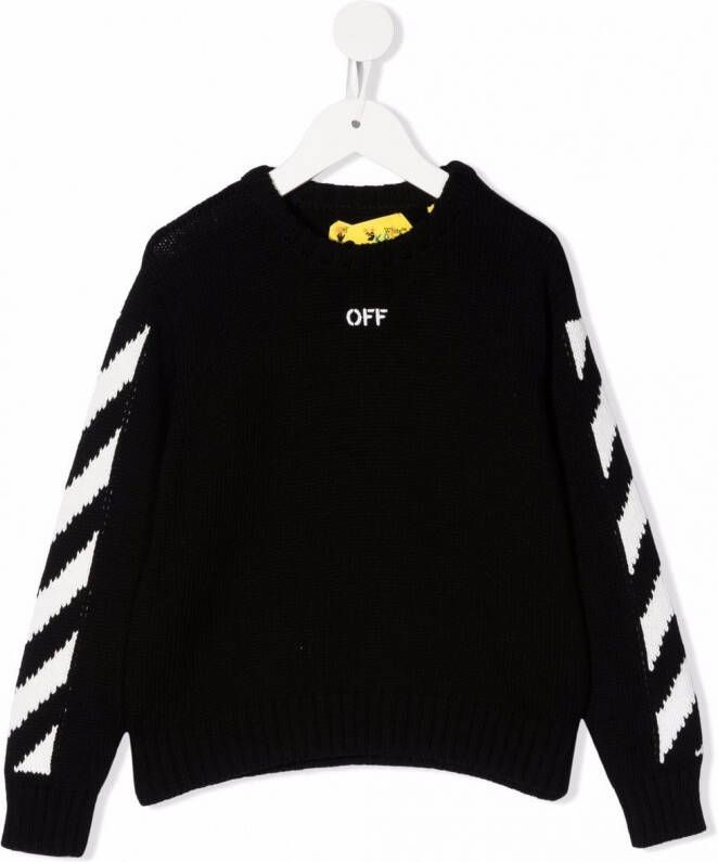 Off-White Kids Sweater met logo Zwart