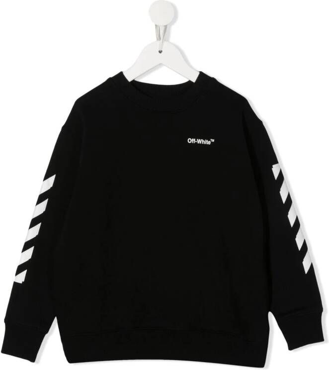 Off-White Kids Sweater met logo Zwart