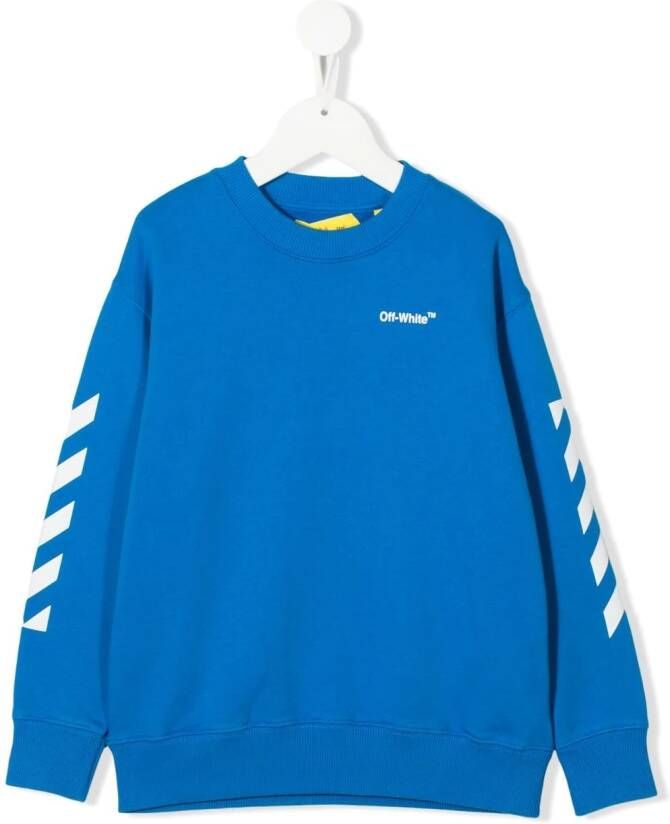 Off-White Kids Sweater met logoprint Blauw
