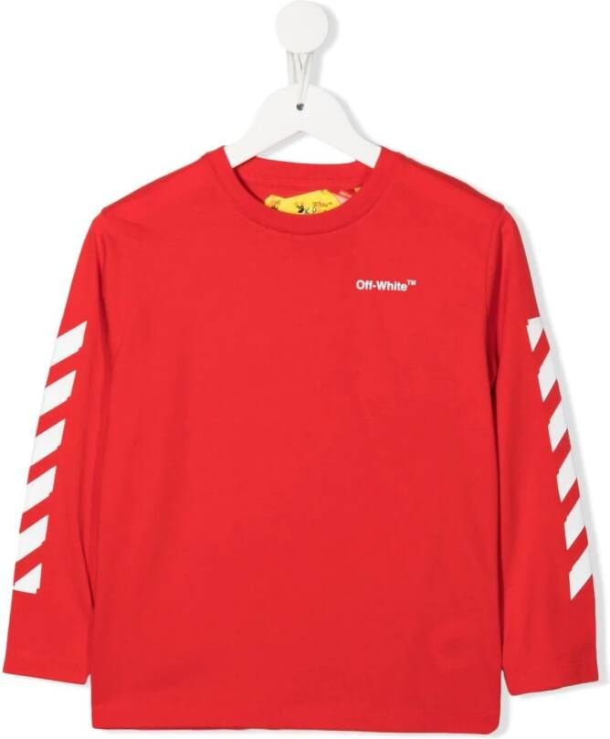 Off-White Kids Sweater met logoprint Rood