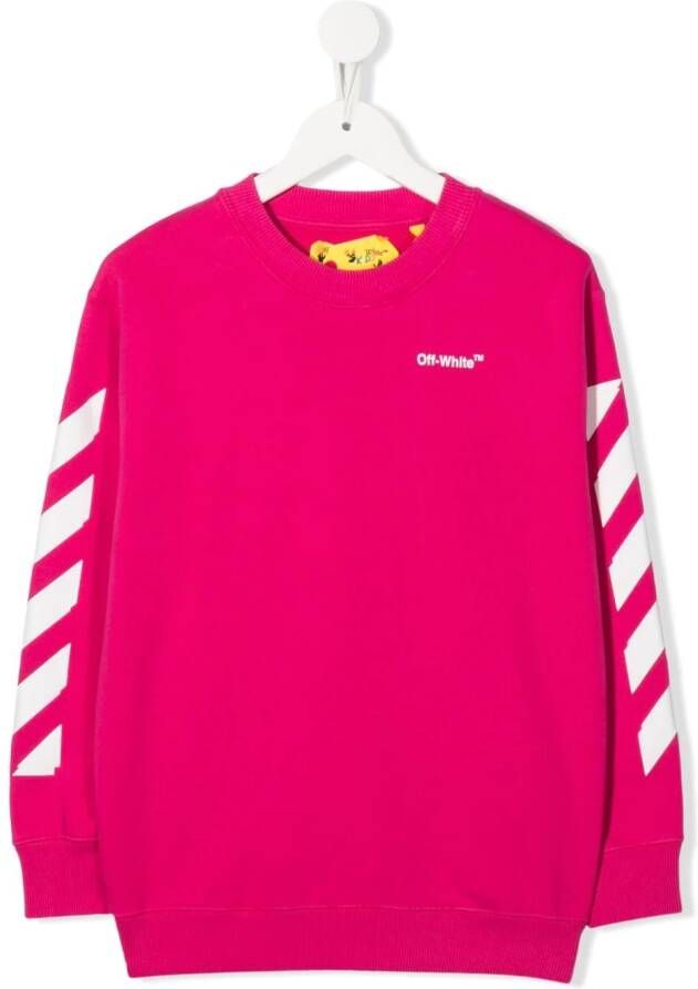 Off-White Kids Sweater met logoprint Roze