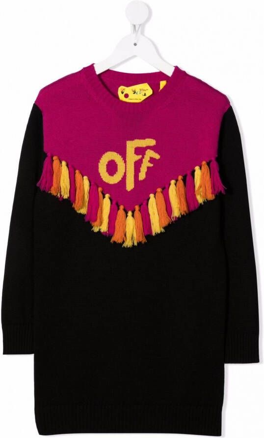 Off-White Kids Sweaterjurk met kwastje Zwart