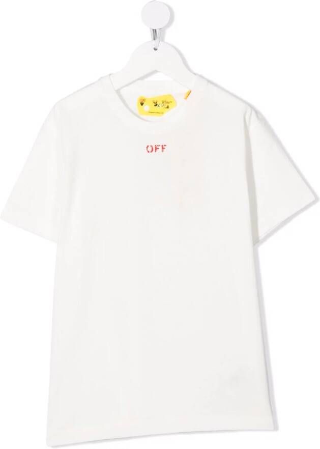 Off-White Kids T-shirt met logoprint Wit