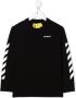 Off White T-shirt with long sleeves Zwart - Thumbnail 1