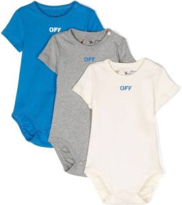 Off-White Kids Drie rompers Blauw