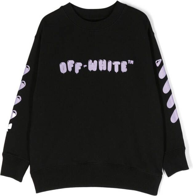 Off-White Kids Sweater met Diag-streep Zwart