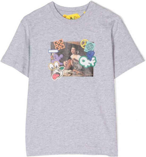 Off-White Kids T-shirt met print Grijs