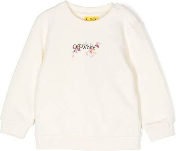 Off-White Kids Sweater met logoprint Geel