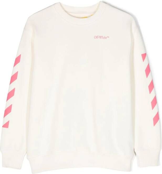 Off-White Kids Sweater met logoprint Wit