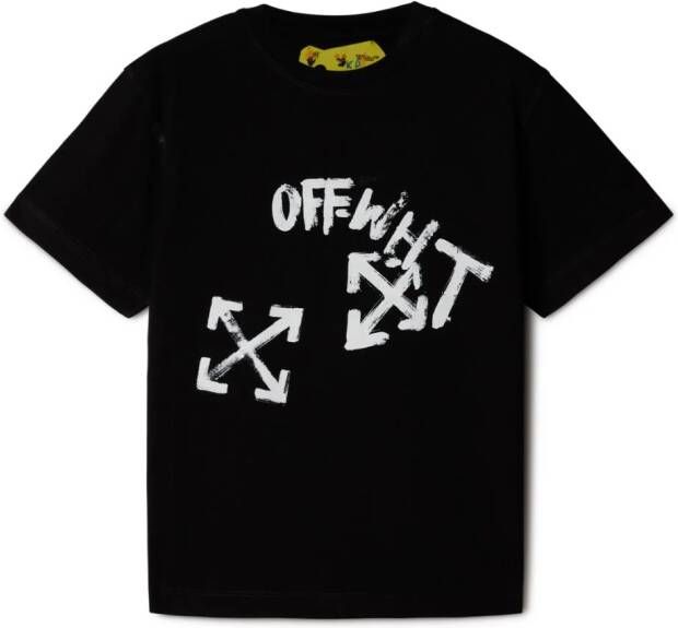 Off-White Kids T-shirt met logoprint Zwart