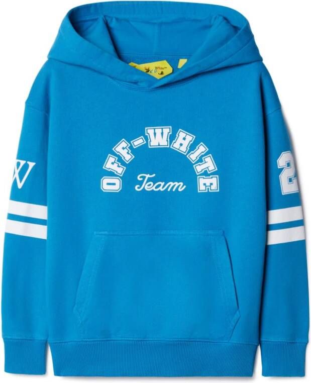 Off-White Kids Team 23 katoenen hoodie Blauw