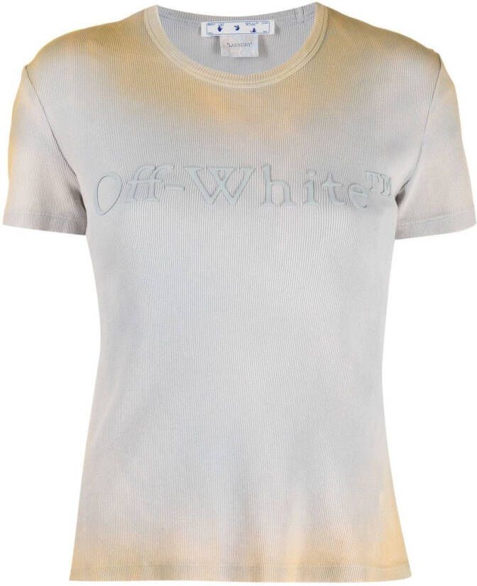 Off-White T-shirt met tie-dye print Grijs