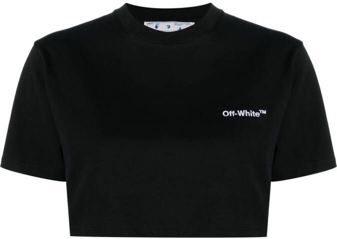 Off-White T-shirt met geborduurd logo Zwart