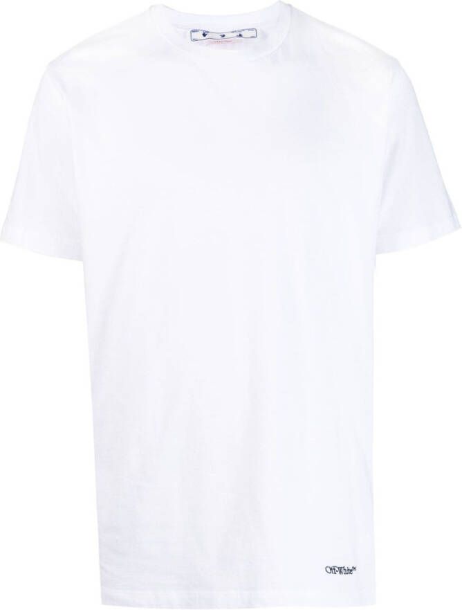 Off-White T-shirt met geborduurd logo Wit
