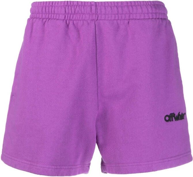 Off-White Trainingsshorts met geborduurd logo Paars
