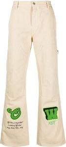 Off-White Jeans met logopatch Beige