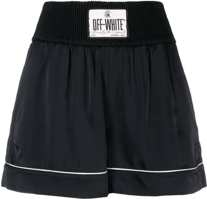 Off-White Shorts met logopatch Zwart