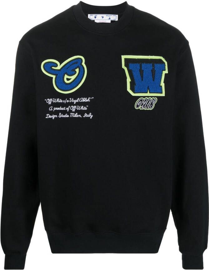 Off-White Sweater met logopatch Zwart