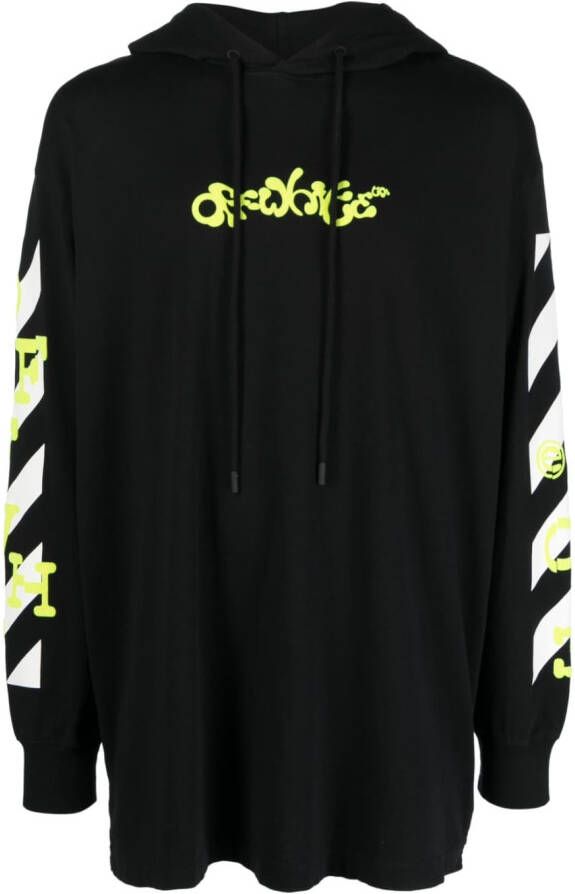 Off-White Hoodie met logoprint Zwart