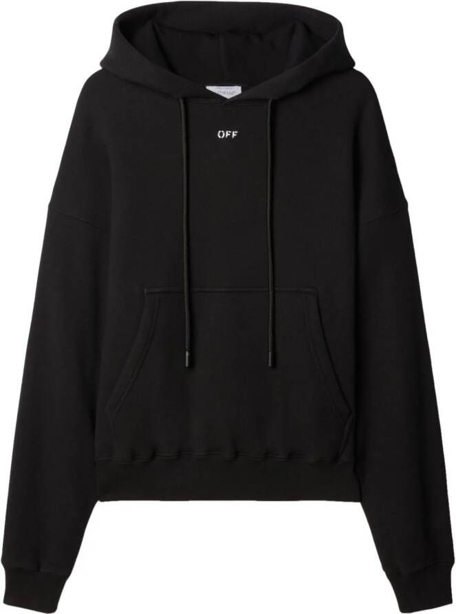 Off-White Off Stamp katoenen hoodie Zwart