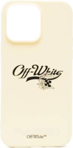 Off-White iPhone 14 Pro Max hoesje met logoprint Beige
